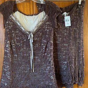 $300 Lace skirt set a pea in the pod chocolate L